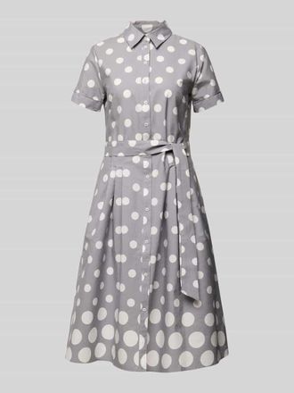 More & More More & More Hemdblusenkleid mit Bindeg&uuml;rtel in Silber, Gr&ouml;&szlig;e 34