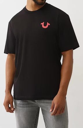 True Religion Number One Cotton Graphic T-Shirt in Jet Black at Nordstrom, Size Xx-Large