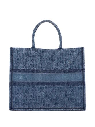 Dior Book Oblique Denim Large tote bag - Blauw