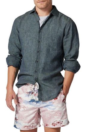 Rodd & Gunn Coromandel Button-Up Linen Shirt in Ash at Nordstrom, Size Xxx-Large