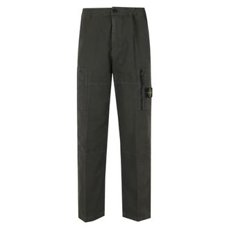 Stone Island Cotton Ripstop Cargo Broek - Heren - Broeken - Grijs - Maat: W31 Katoen