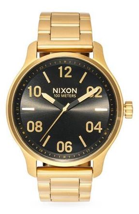 Nixon The Patrol Bracelet Watch, 42mm in Gold /Black at Nordstrom Rack