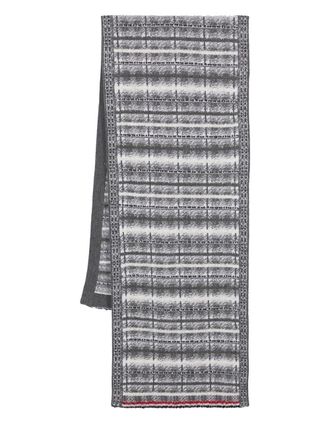 Thom Browne Sciarpa con motivo tartan - Grigio