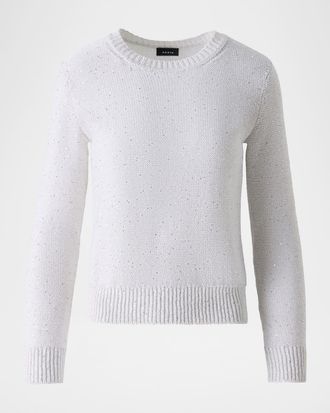 Akris Linen-Blend Sequin Sweater