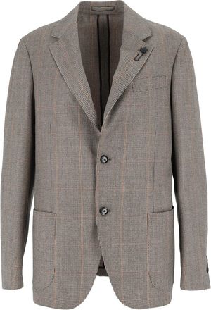 Lardini Virgin Wool Checkered Tailored Blazer