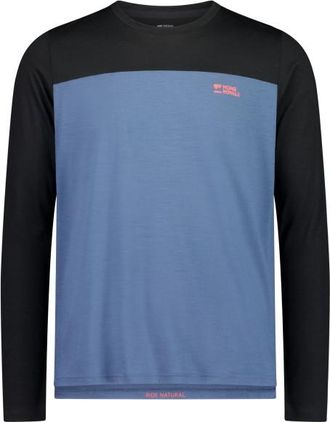 Mons Royale Diversion Merino Bike Jersey L/S Velotrikot f&uuml;r Herren | blau/schwarz