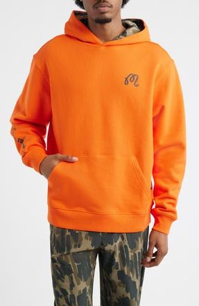 Malbon Golf Fesque Tour Divot Camo Hoodie in Flame /Bark Camo at Nordstrom, Size Xx-Large