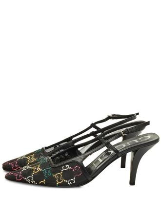 Gucci GG-motif slingback pumps - Black