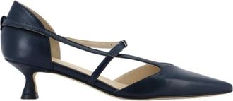 Anna F. Blauwe leren Decollete schoenen - Dames - Pumps - Blauw - 36 EU - Leer - Schoenen