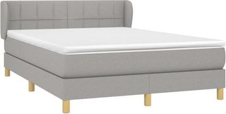 vidaXL Vidaxl - Cama Box Spring Con Colch&oacute;n Tela Gris Claro 140x200 Cm