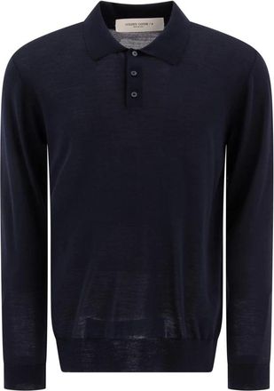 Golden Goose Truien & Vesten, Heren, Blauw, M, Wol, Merinowol Polo Shirt