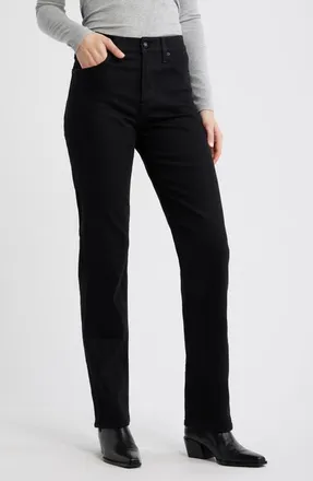 Madewell The Longline Straight Leg Jeans in Clean Black Wash at Nordstrom, Size 26