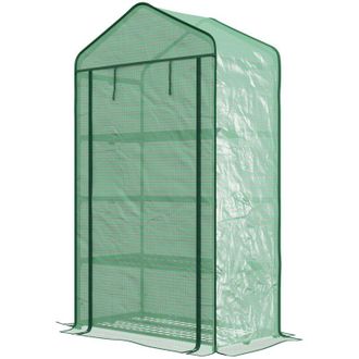 OEM Serra Da Giardino Serra Da Balcone Serra A 4 Ripiani 90l X 49w X 160h Cm Acciaio Zincato Copertura Rimovibile In Pe Ad Alta Densit&agrave; Green-crezuo