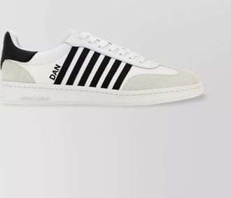 Dsquared2 leather boxer sneakers with contrast heel