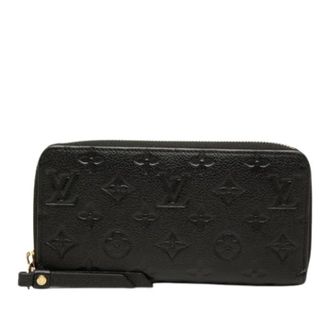 Louis Vuitton Pre-owned Monogram Empreinte Zip Wallet - Dames - Pre-owned - Zwart - Maat: ONE Size Zijde