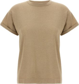 Brunello Cucinelli Lamé Cashmere T-shirt
