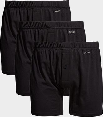 2(x)ist Men & apos;s 3-Pack Pima Cotton Knit Boxers