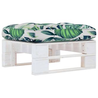 vidaXL Otomana De Jard&iacute;n De Palets Madera De Pino Impregnada Blanca Vidaxl