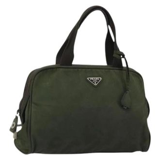Prada Pre-owned Vintage Nylon Hand Bag - Dames - Pre-owned - Groen - Maat: ONE Size Nylon