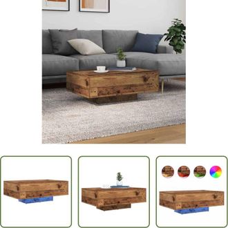 vidaXL vidaXL Luci LED - Tavolino da salotto Legno vecchio 85 x 55 x 31 cm