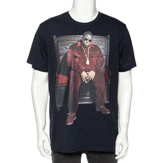 R13 Navy Blue Cotton Biggie Throne Curtis Printed Short Sleeve T-Shirt