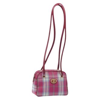 Burberry Pre-owned Cross Body Bags, female, Pink, Size: ONE SIZE Pre-owned Canvas Shoulder Bag