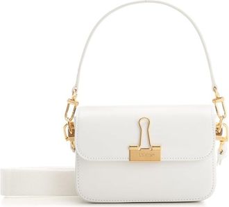 Off-white Plain Binder Small Leather Shoulder Bag
