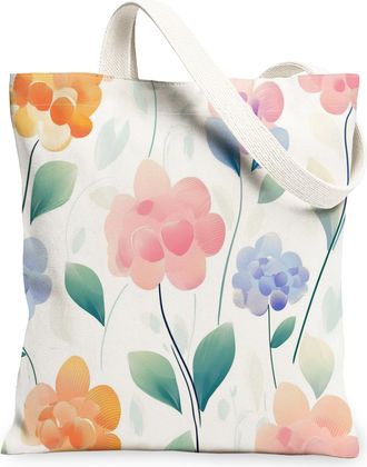 Generic Spring Luxury Hydrangea Canvas Tote Bag for Shopping 13x15, Cute Floral Wildflower Reusable Grocery Print Bag for Women, Flower Simple Beach Aesthetic