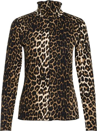 Karen by Simonsen Luipaardprint Blouse Monks Gewaad - Dames - Longsleeves - Veelkleurig - L - Tops