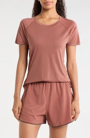 Smartwool Active Ultralite Crewneck T-Shirt in Mocha at Nordstrom, Size X-Large