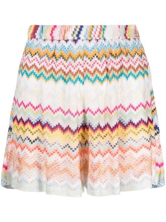 Missoni zig zag-print cotton shorts - Multicolour