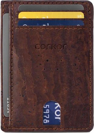 Corkor Mens Minimalist Wallet Cards Holder In Brown