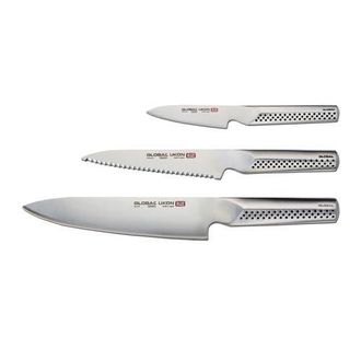 Global UKON 3 Piece Knife Set, 3.5 Paring, 6 Serrated Utility, 8 Chefs in Silver at Nordstrom