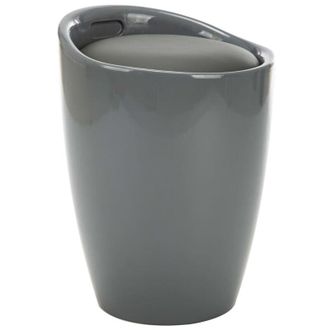 vidaXL Taburete De Almacenamiento Cuero Sint&eacute;tico Gris Vidaxl