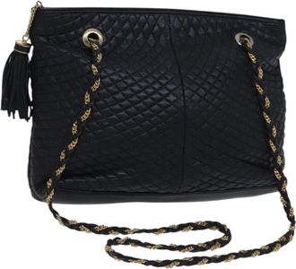 Bally Vintage Chain Shoulder Bag Quilted Leather Leather Shoulder Bag Bag (Pre-Owned)