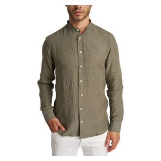 Bastoncino Camicia Bastoncino - Heren - Casual Overhemden - Groen - 4XL - Linnen - Overhemden