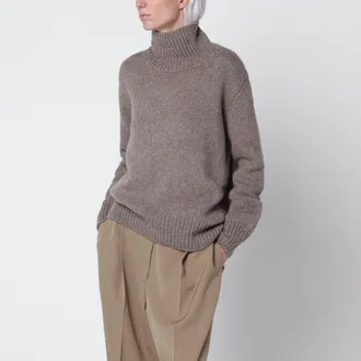 The Row Maglione a collo alto Plira grigio tortora in cashmere