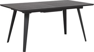 Beliani Beliani - Mesa De Comedor Marco De Acero Negro Tablero De Mdf Con Aspecto De Madera 160 X 90 Cm Extensible Para 6 Personas Rectangular Irvington