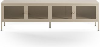 Rendez-Vous D&eacute;co Mueble de TV de metal beige 4 puertas, 160 cm