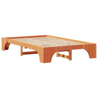 Berkfield Home Bed Frame Wax brown Solid wood 120 x 200 cm Durable Bed Frame