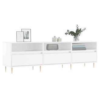 Berkfield Home TV Cabinet High Gloss White 150x30x44.5 cm Engineered Wood