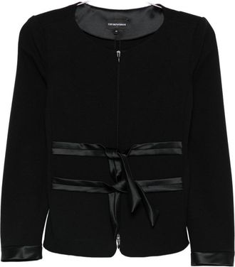 Emporio Armani Womens Collarless Zip-Front Jacket