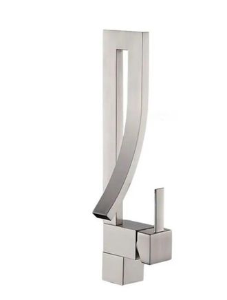 OEM Grifo De Lavabo, Estructura De Lat&oacute;n, Acabado En N&iacute;quel Cepillado