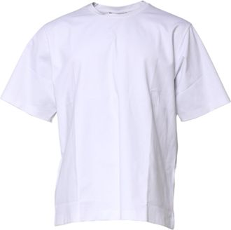 Dolce & Gabbana Mens White Cotton Short Sleeves Crew Neck T-Shirt Nylon Elastane