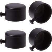 OEM 4 Remates Para Barra De Cortina, Remates De Metal Negro Con Tornillos, Remates Cil&iacute;ndricos De 28 Mm, Cabezales Para Accesorios De Cortinas De Oficina 