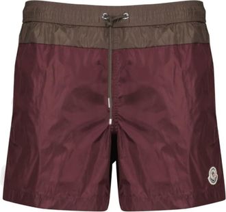 Moncler Maroon Logo Swim Shorts
