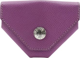 Hermès Purple Epsom Leather Coin Purse/Coin Case (Pre-Owned)