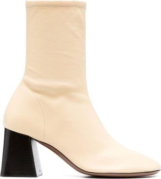 Neous sock-style leather boots - women - Calf Leather/Calf Leather/Calf Leather - 36 - Neutrals