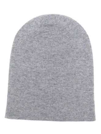 Saint Laurent embroidered-logo cashmere beanie hat - Grey