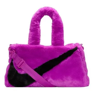 Nike NSW Faux Fur Tote Bag Vivid Purple Black DQ5804-551